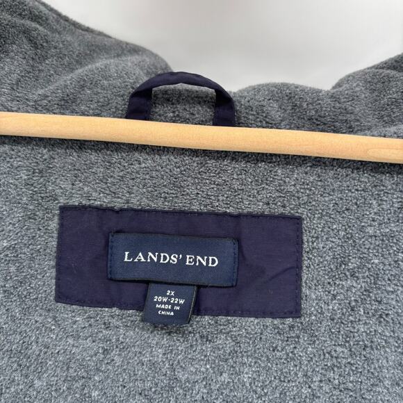 Lands' End Parka Jacket Winter Coat Womens 2X 20W 22W Hooded Fleece Quilt Lined - Picture 7 of 9